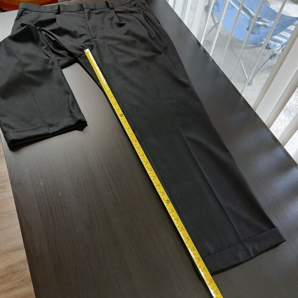 Geoffrey Beene Mens Black Formal Slacks W38 L32 pleated front cuffed dress pants - Picture 11 of 14